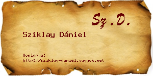 Sziklay Dániel névjegykártya