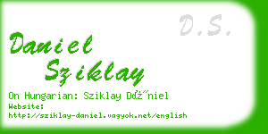daniel sziklay business card